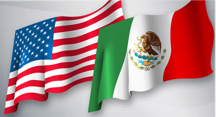 Bandera EUA y México.